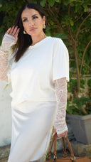 Shirt Manica Pizzo Bianco