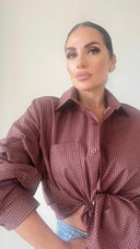 Camicia Manica Bottonicini Bordeaux