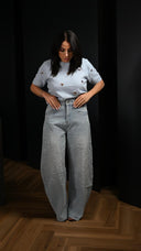 Maglione Cuori Mezza Manica Azzurro