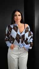 Cardigan Rombi 8280 Azzurro