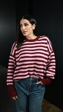 Maglione 7006 Rosa/Bordeaux