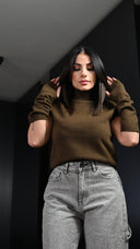 Maglioni Manicotti Marrone