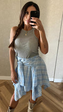 Minigonna Camicia Azzurro