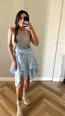 Minigonna Camicia Azzurro
