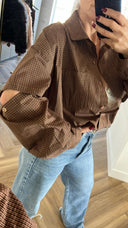 Camicia Manica Bottonicini Marrone